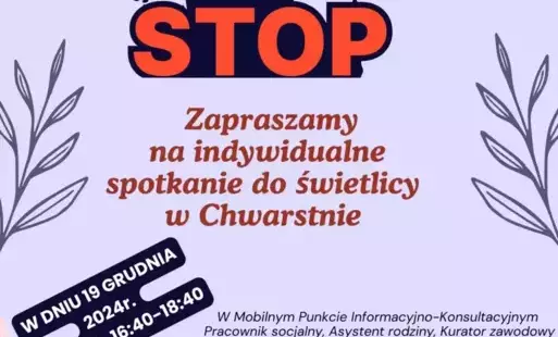 Zdjęcie do Specjaliści z Mobilnym Punktem Informacyjno-Konsultacyjnym w Chwarstnie 